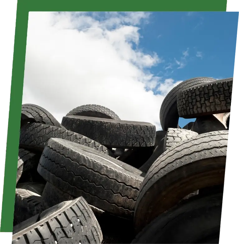 Pile of scrap tires that must be recycled under Florida law