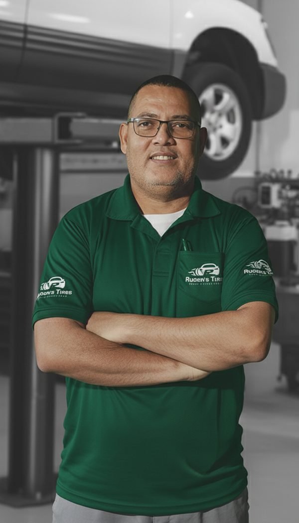 A Ruben's Tires Recycle team member at the Apopka facility
